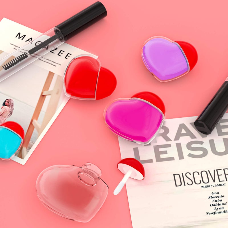 RONRONS 20 Pieces Heart Lip Gloss Tubes, Clear Plastic Empty Lip Gloss Container Cute Heart Shape Mini Lipgloss Tubes with Wand Bulk for Women Girls DIY Cosmetics Small Business - Image 2